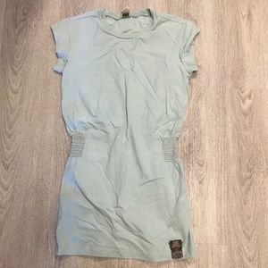 Vintage Diesel, Moss Green Embroidered Extra Long T Shirt Vintage 2000s